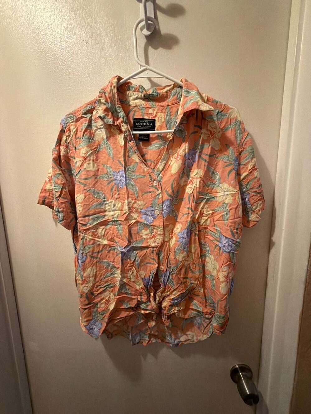 Genuine Sonoma Jean Company Women's Floral Print Rayon Button-Up Shirt